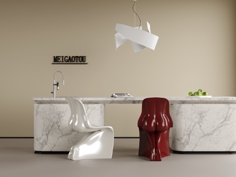 现代餐桌椅 床头吊灯su模型