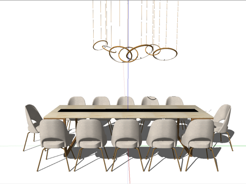 现代会议桌椅su模型