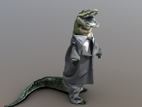 美洲鳄X套装su模型