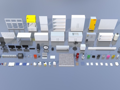  教室家具物品3d模型 