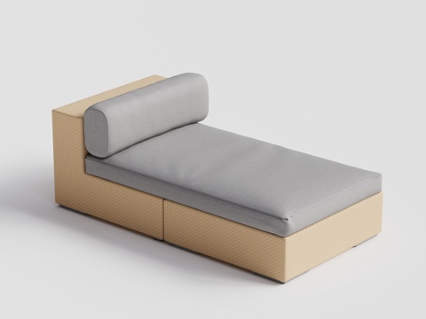 DEDON - 现代户外椅 沙滩泳池躺椅 藤编单人露天椅su模型