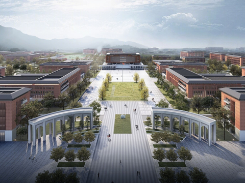 现代校园景观  校园建筑 教学楼建筑su模型