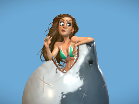 比基尼与鲨鱼su模型