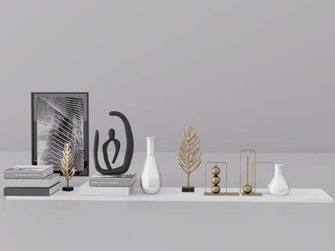 摆件组合su模型