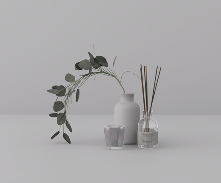 摆件组合su模型