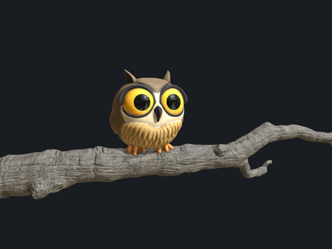 可爱猫头鹰su模型
