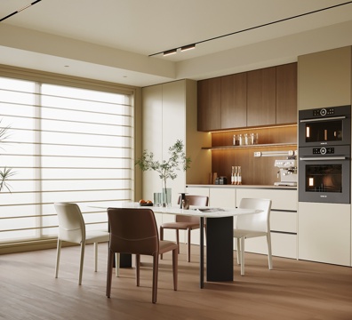  现代餐厅 餐桌椅 酒柜3d模型 