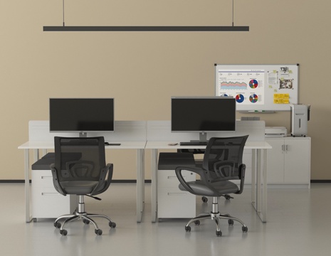 现代办公桌椅  休闲桌椅  员工工位 吊灯su模型