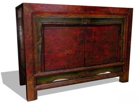 储物柜 边柜 斗柜 实木储物柜 餐边柜su模型