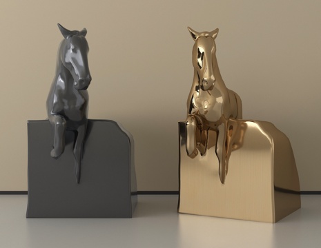 现代雕塑摆件  马雕塑su模型