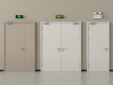 现代消防门   防火门安全出口su模型