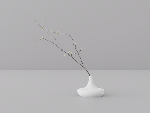 禅意花瓶su模型