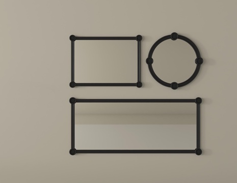 简欧化妆镜  梳妆镜 浴室镜su模型