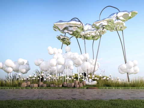 现代月球小品 月球装置 月亮雕塑 月亮美陈su模型