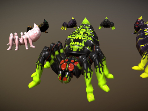 埃及蜘蛛包-手绘低多边形su模型