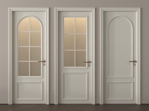 法式单开门 玻璃门单开门  厨卫门 卧室门su模型