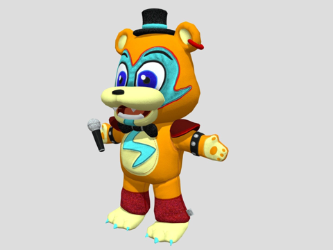 游戏中的华丽摇滚弗雷迪毛绒玩具su模型