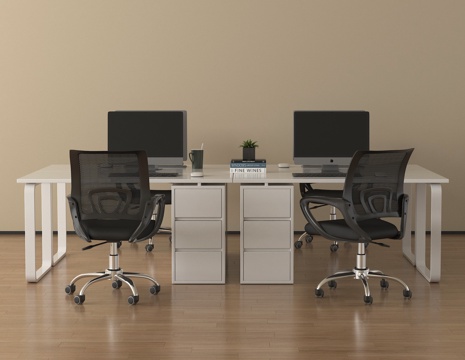 现代办公桌椅  休闲桌椅  员工工位su模型