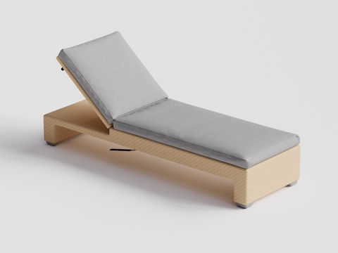 DEDON - 现代户外椅 沙滩泳池躺椅 藤编单人露天椅su模型