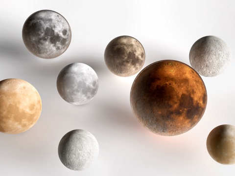 现代月球小品 月球装置 月亮雕塑 月亮美陈su模型