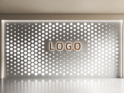 渐变背景墙 镂空背景墙 蜂窝背景墙 渐变镂空板 六边形渐变孔su模型