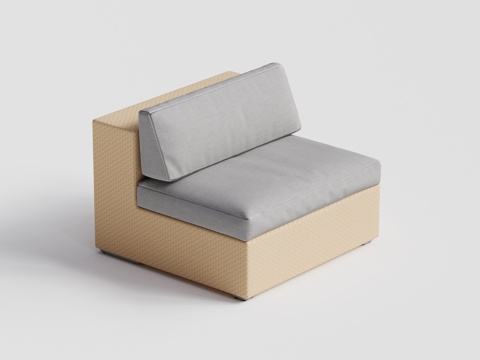 DEDON - 现代户外沙发 单人沙发 藤编无扶手单人沙发su模型