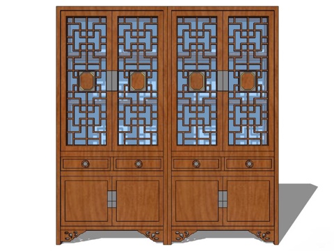 储物柜 边柜 斗柜 实木储物柜 餐边柜 酒柜su模型