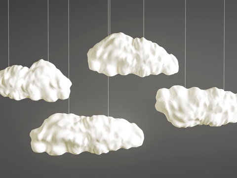 现代云朵吊灯 白云装饰吊灯 艺术吊灯su模型