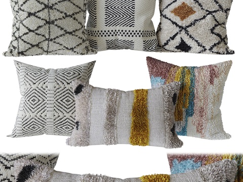  现代装饰抱枕3d模型 