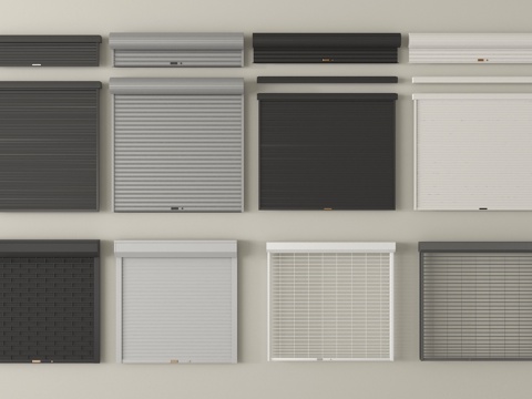 现代卷帘门   卷闸门 车库门   仓库门 防盗门su模型