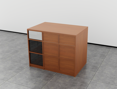 侘寂风装饰柜su模型