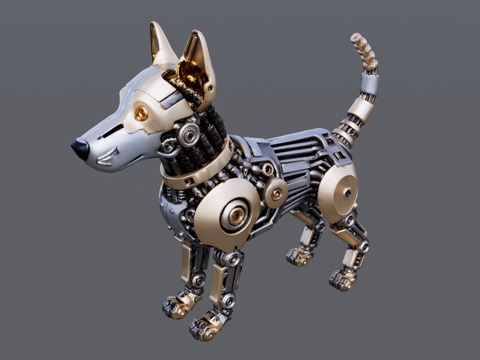 生肖机械狗雕塑su模型