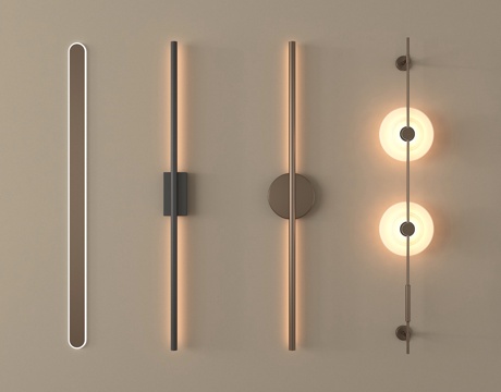 现代壁灯   金属壁灯   长条壁灯su模型