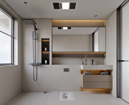  现代风格家居卫生间3d模型 