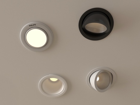 现代筒灯射灯  内嵌筒灯射灯su模型