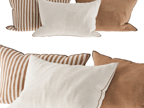  现代奶油风装饰抱枕3d模型 