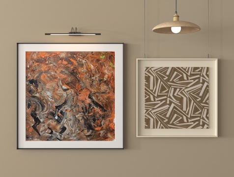 现代抽象挂画  装饰挂画su模型