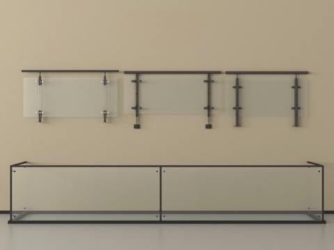 现代围栏护栏   玻璃栏杆 扶手    阳台围栏su模型