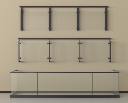 现代围栏护栏   玻璃栏杆 扶手    阳台围栏su模型