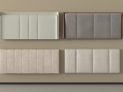 现代床靠背  床头 墙裙su模型