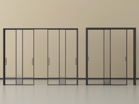 现代推拉门  联动推拉门  阳台推拉门  玻璃推拉门su模型