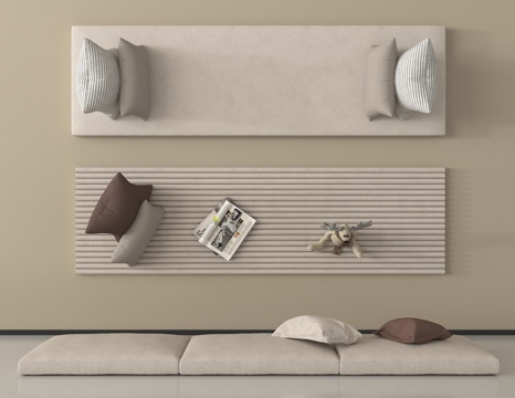 现代坐垫   飘窗垫 沙发垫su模型