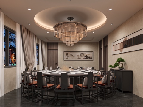  餐厅包厢 餐厅包间 餐厅包,房 会所包厢 酒店包厢 豪华包厢3d模型 