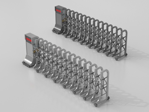  现代伸缩门   电动伸缩门3d模型 