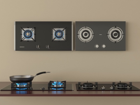 现代燃气灶  灶具 炉具su模型