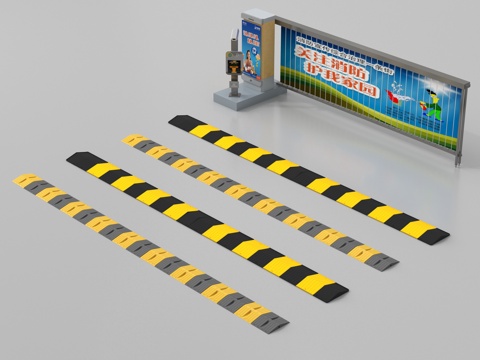  现代闸门    闸机 升降杆   自动门 减速带3d模型 