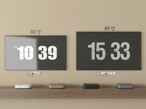 现代电视  壁挂电视su模型