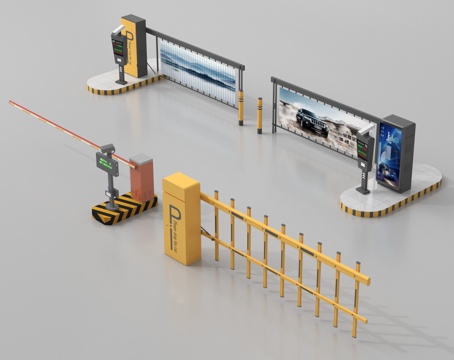  现代闸门   闸机 停车杆   升降杆 自动门3d模型 