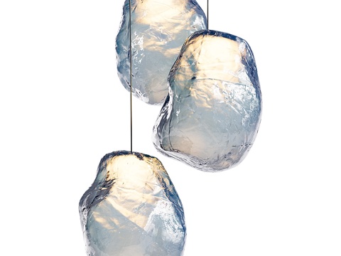  现代轻奢玻璃装饰吊灯3d模型 