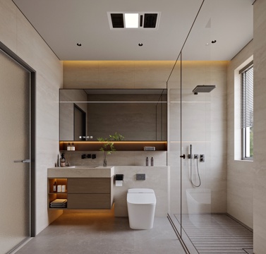  现代风格家居卫生间3d模型 